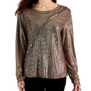 Fever Brown and Cream Graphic Long Sleeve Tee